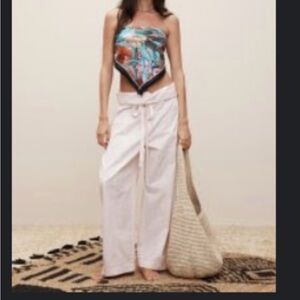 Banana Republic Pink HBO White Lotus Wide-Leg Tie-Waist Pants